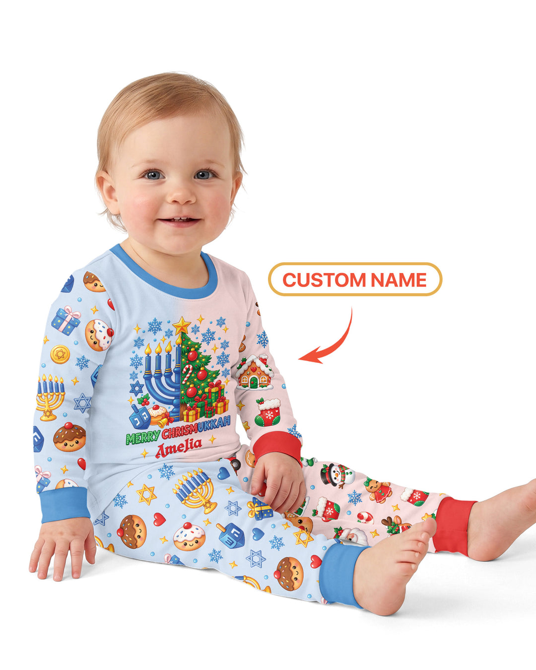 Merry Chrismukkah Bamboo Two Piece Long Sleeve Pajama Set