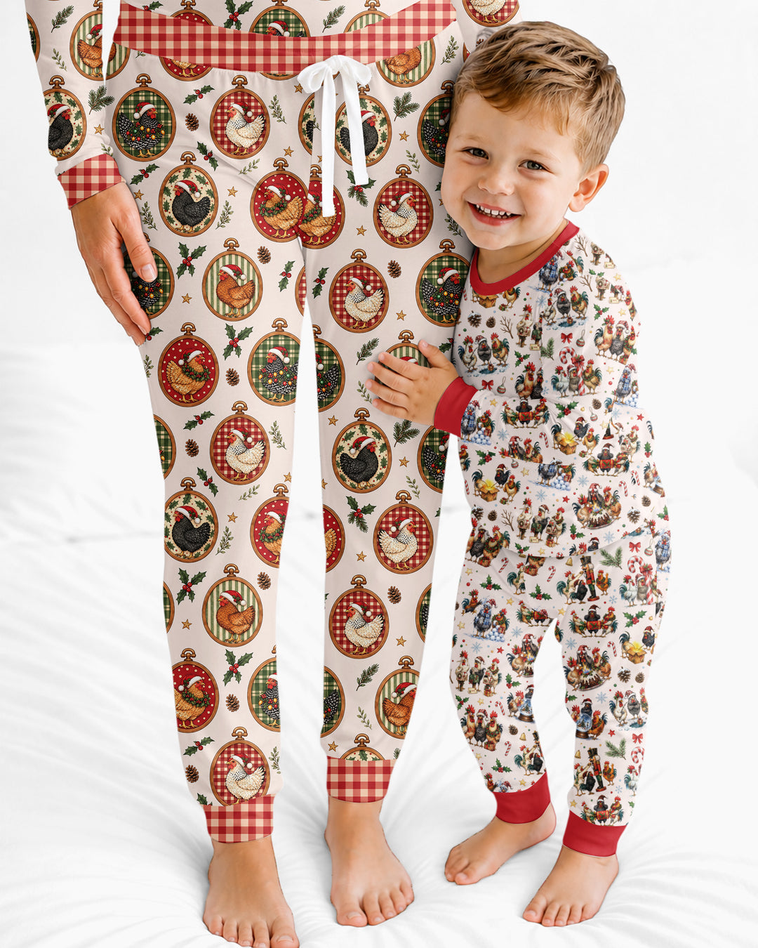 Chicken Merry Clucking Christmas Bamboo Women Pajama Set