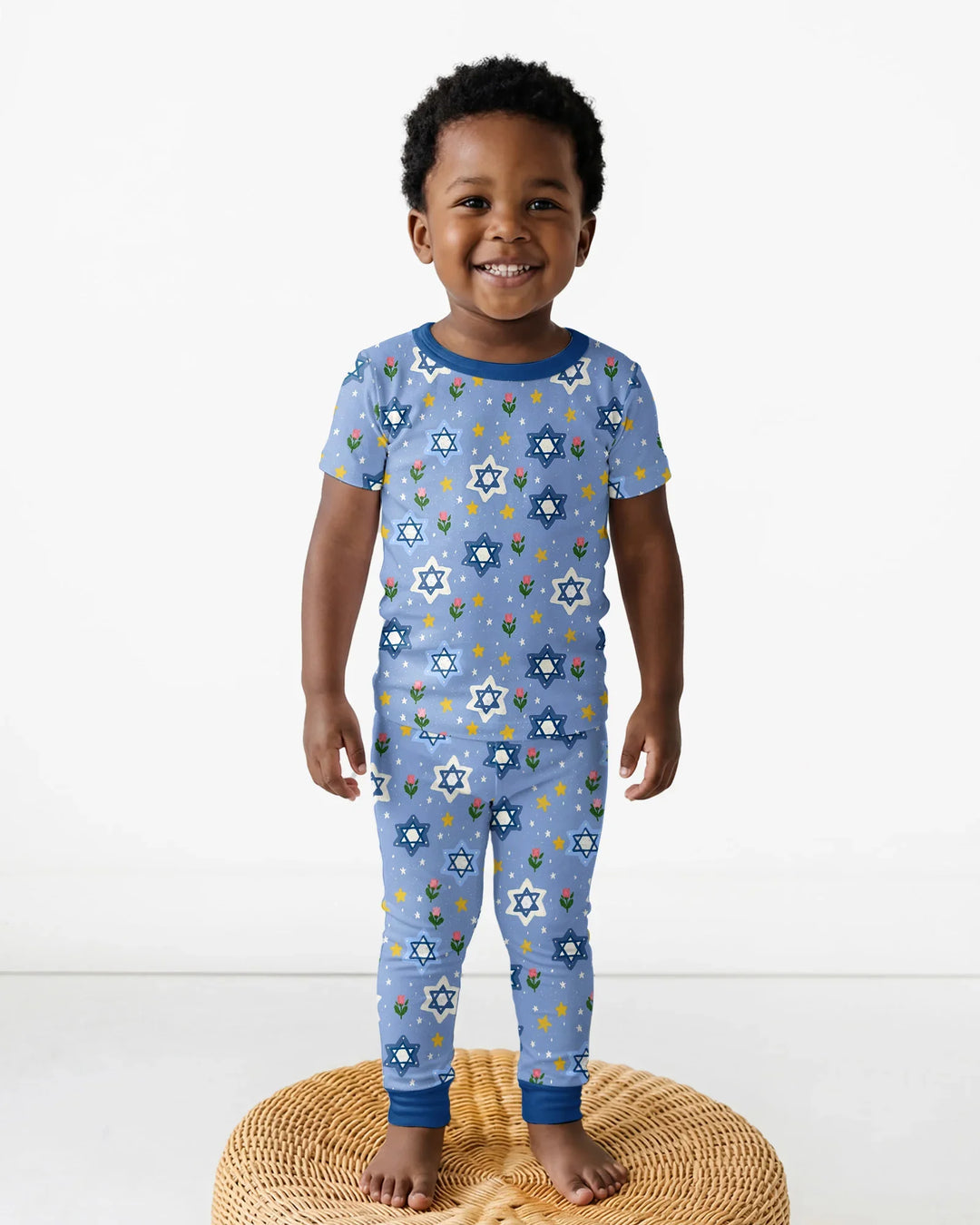 Starry Bloom Blessings Family Matching Bamboo Two Piece Short Sleeve Pajama Set