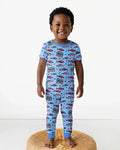 Stars and Stripes Fish Bamboo Two Piece Short Sleeve Pajama Set