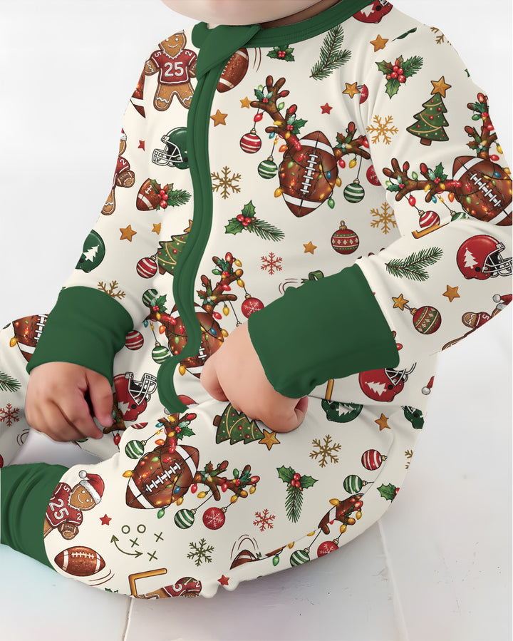 Football Christmas Merry Kickmas Bamboo Convertible Zippy