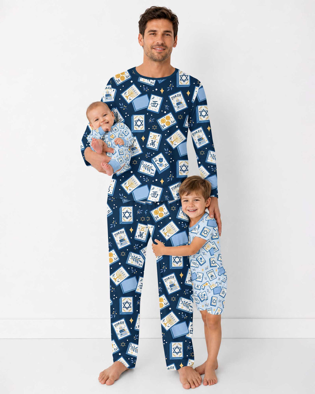 Mahjong Tov Hanukkah Family Matching Bamboo Men's Pajama Set