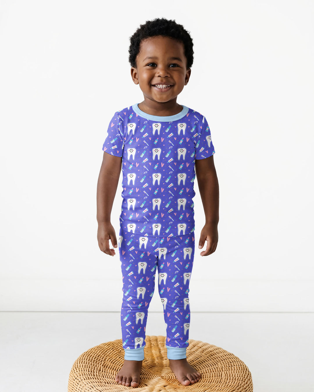Brushing Teeth Bamboo Two-Piece Short Sleeve Pyjamas Set