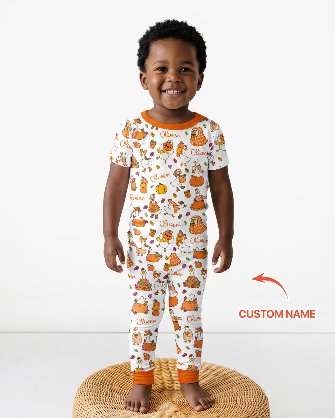 Fall Silly Goose Bamboo Two Piece Short Sleeve Pajama Set
