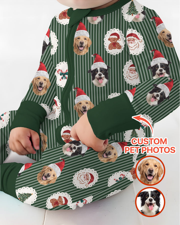 Custom Pet Face Christmas Cameo Bamboo Convertible Zippy