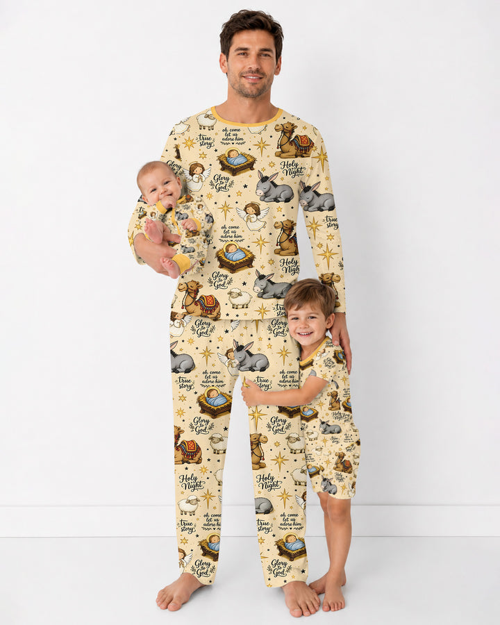 Nativity Christmas Holy Night Bamboo Men's Pajama Set