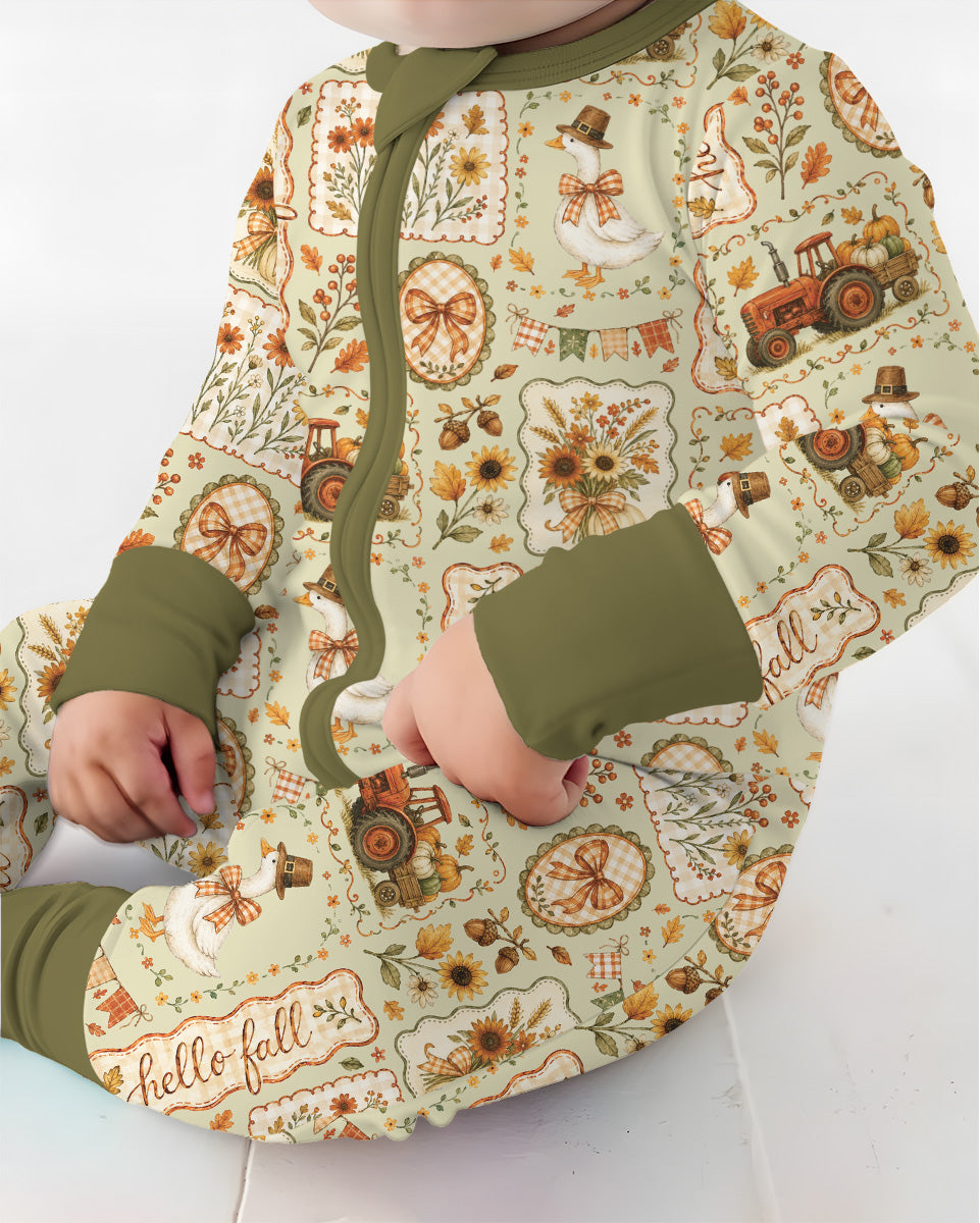 Farmhouse Fall Goose Family Matching Bamboo Convertible Zippy