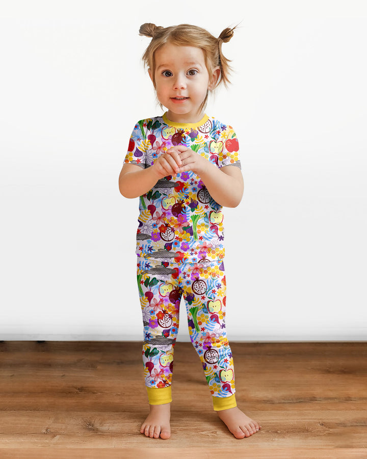 Happy Rosh Hashanah Bamboo Two Piece Short Sleeve Pajama Set