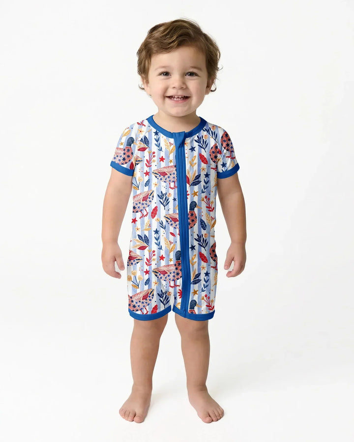 Patriotic Mallard Duck Bamboo Shorty Zippy
