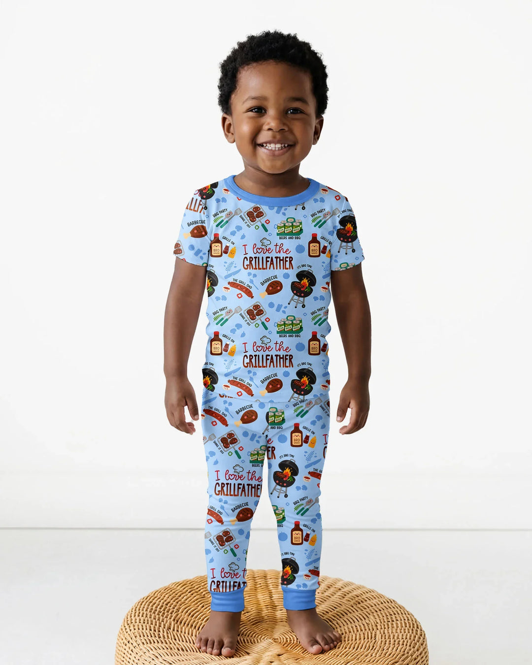 The Grill Father Family Matching Bamboo Two Piece Short Sleeve Pajama Set