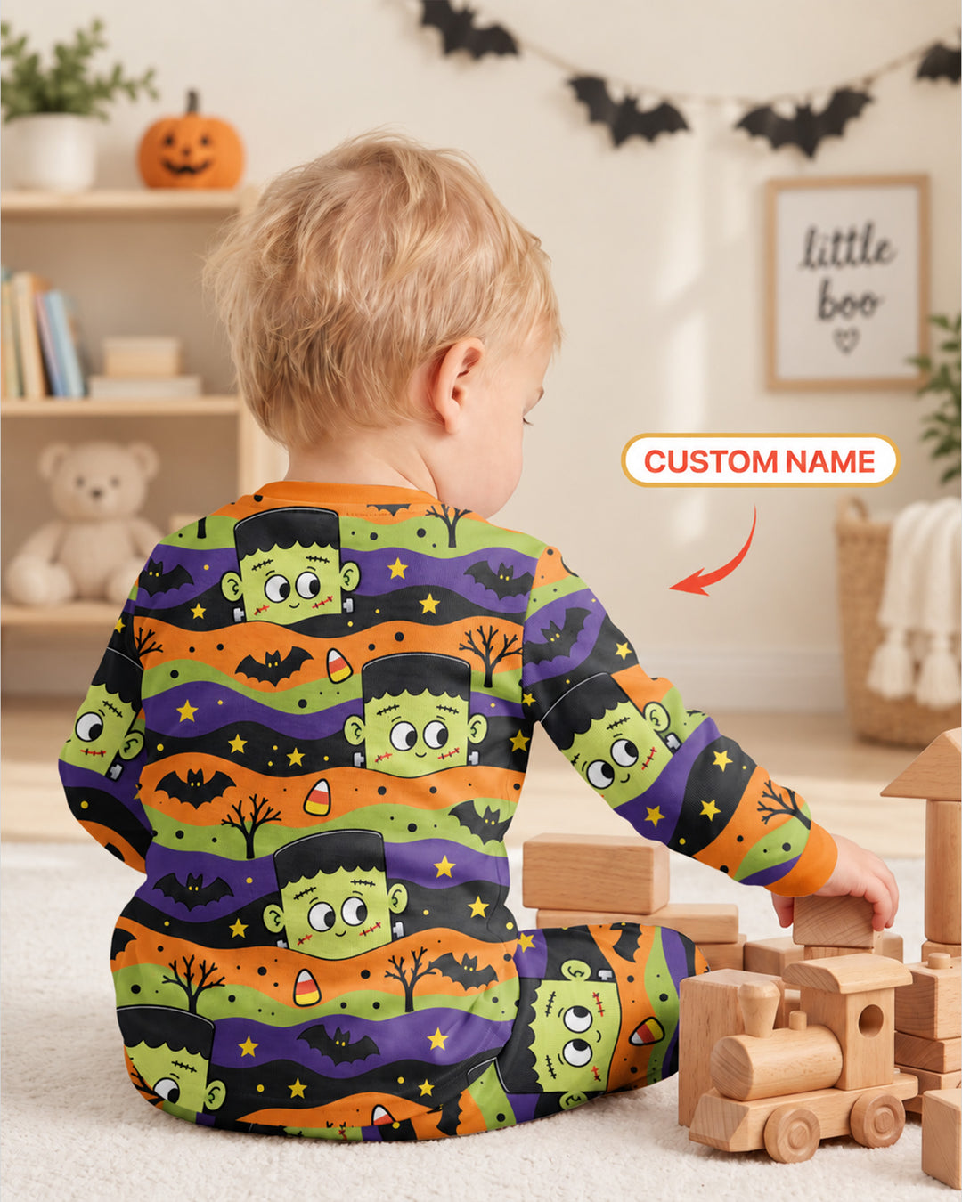 Eek Halloween Bamboo Two Piece Long Sleeve Pajama Set