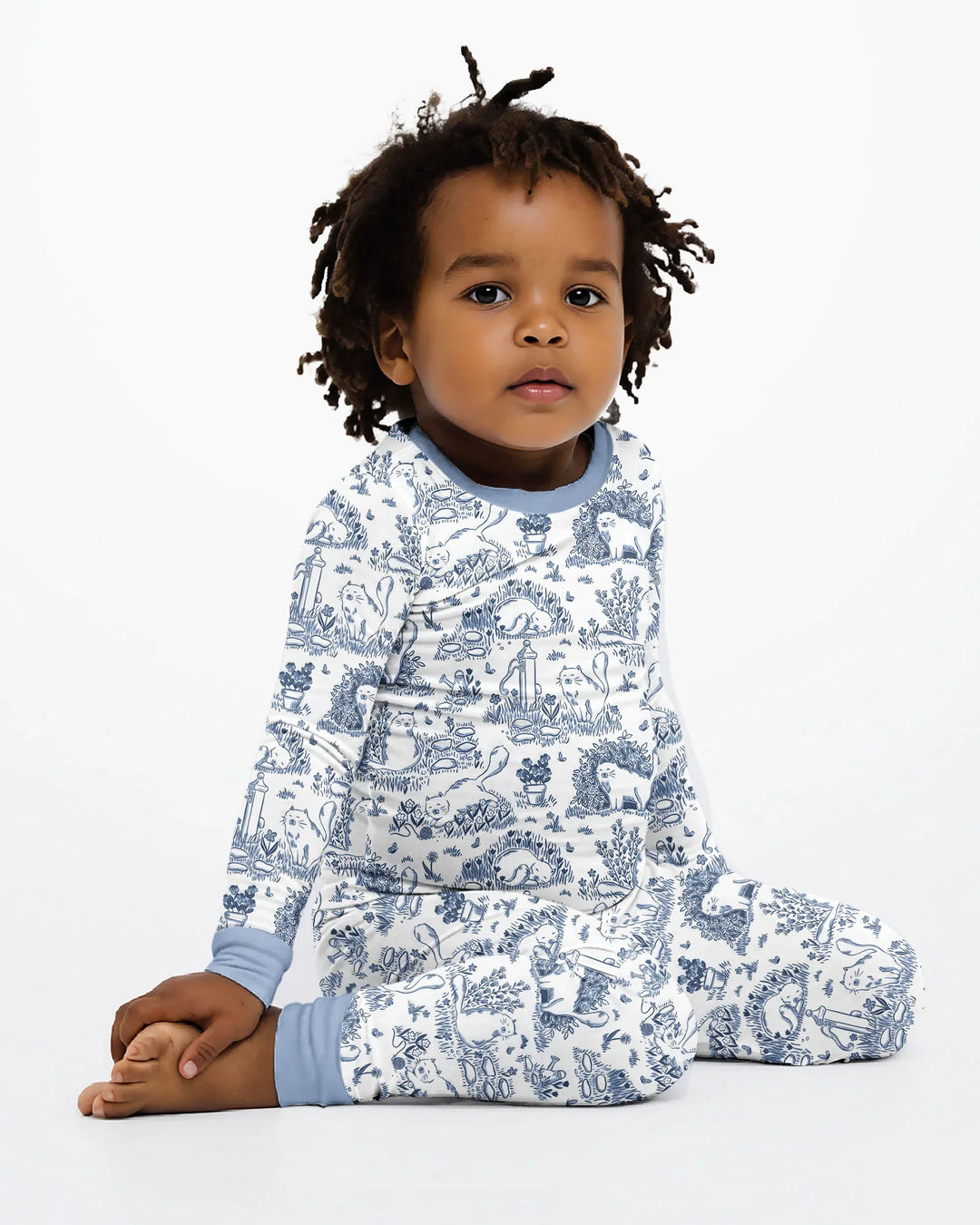 Toile Cats Bamboo Two Piece Long Sleeve Pajama Set