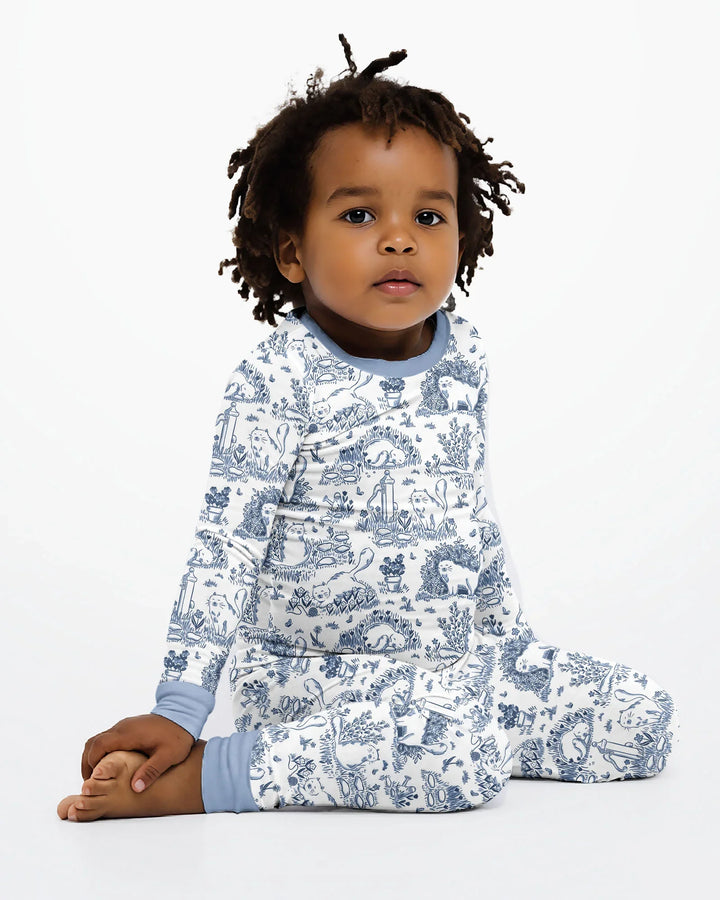 Toile Cats Bamboo Two Piece Long Sleeve Pajama Set