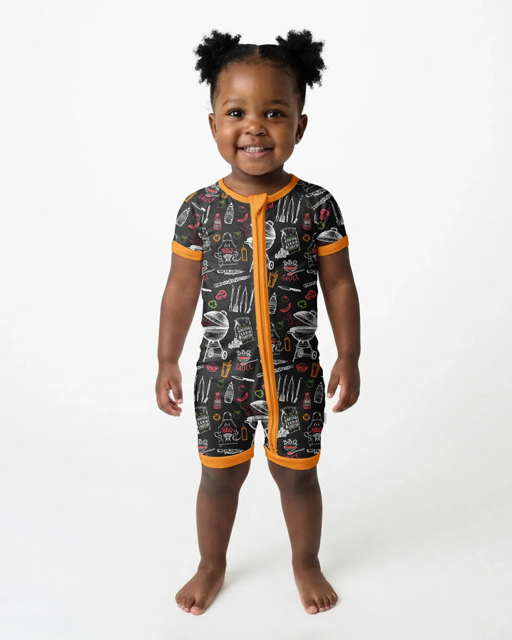 Backyard BBQ Party Family Matching Bamboo Shorty Zippy