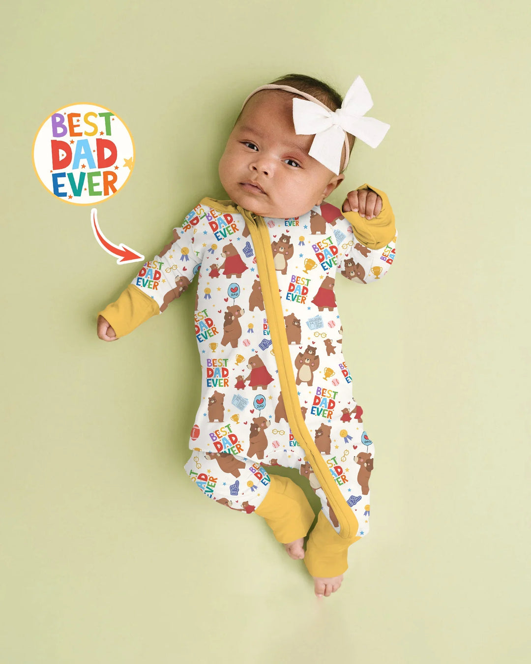 Best Daddy Bear Ever Family Matching Bamboo Convertible Zippy