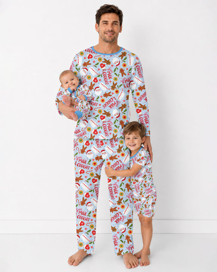 Santas, Milk and Cookies Bamboo Men's Pajama Set