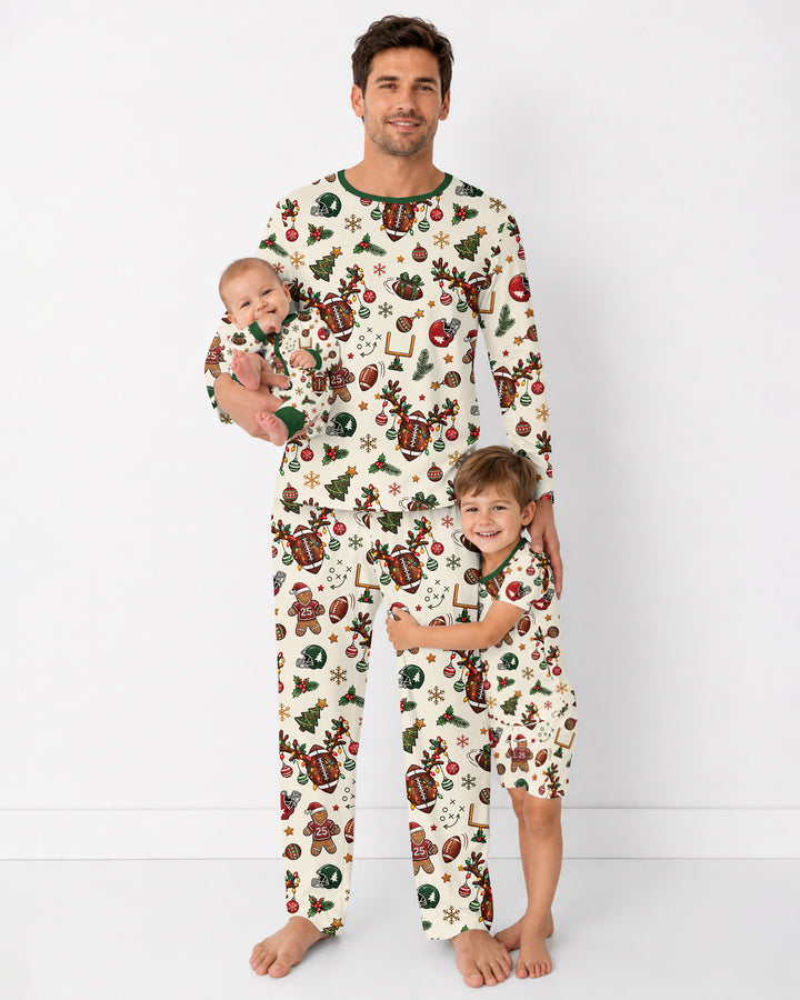 Football Christmas Merry Kickmas Bamboo Men's Pajama Set