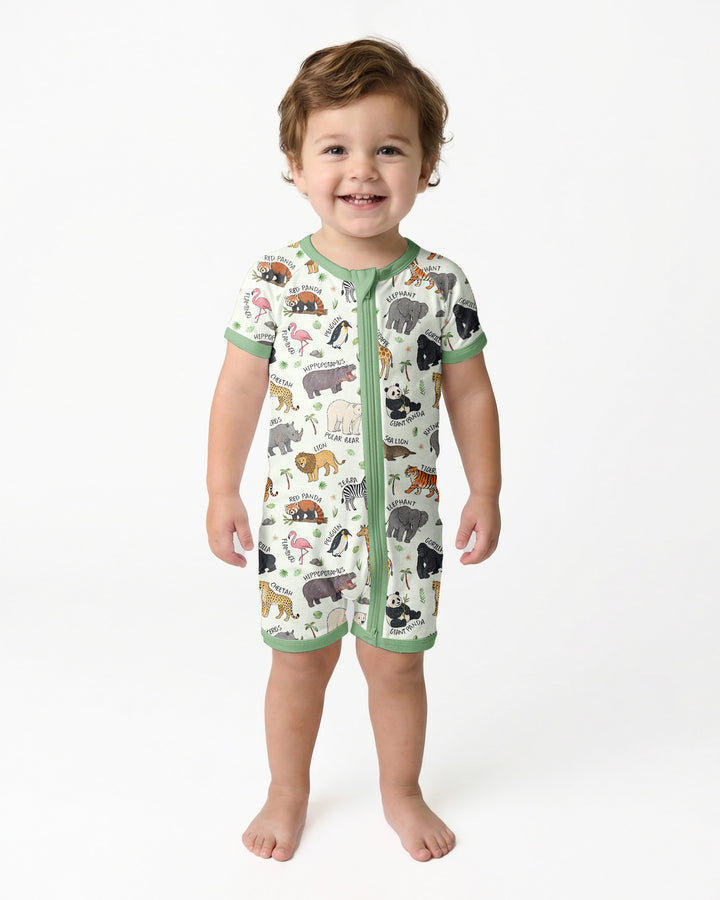 Safari Animals Bamboo Shorty Zippy