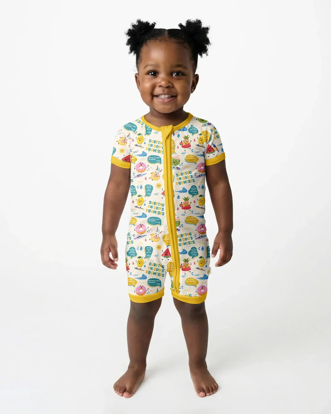 Summer Fruits Surfing On God's Promises Bamboo Shorty Zippy