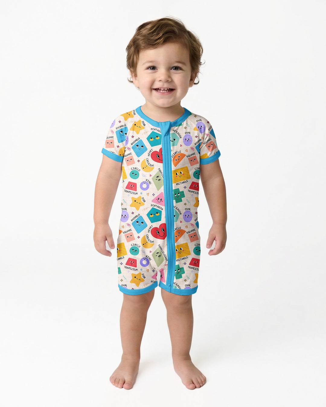 Happy Shape Squad Family Matching Bamboo Shorty Zippy