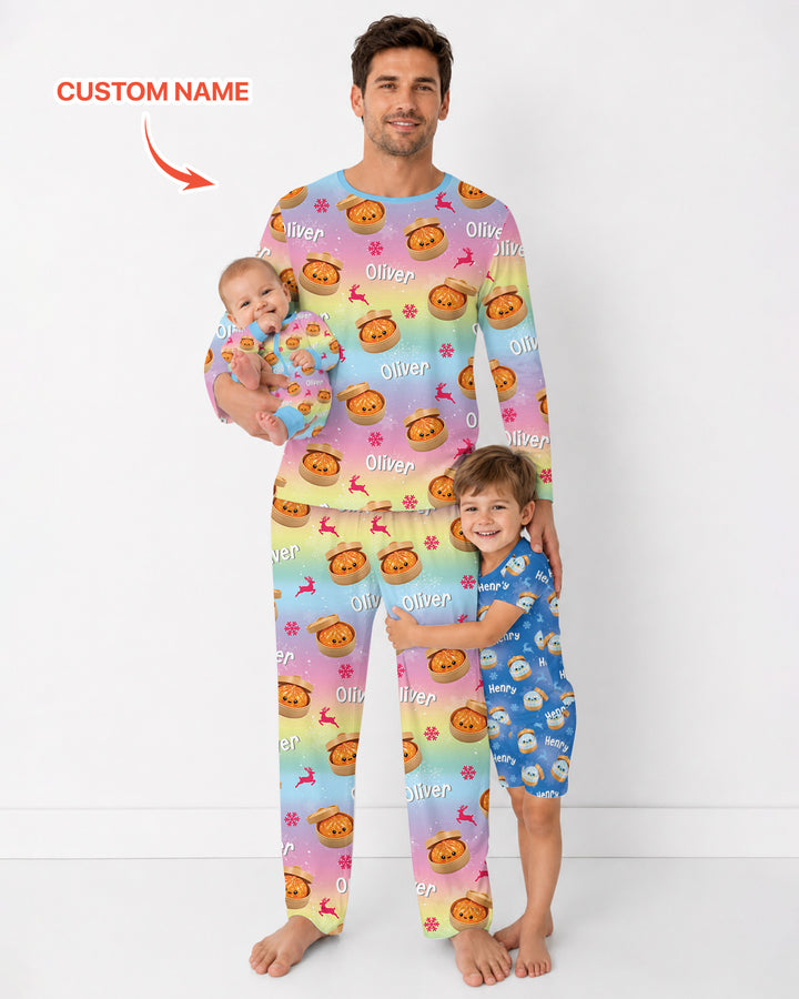 Christmas Cutie Dumpling Bamboo Men's Pajama Set