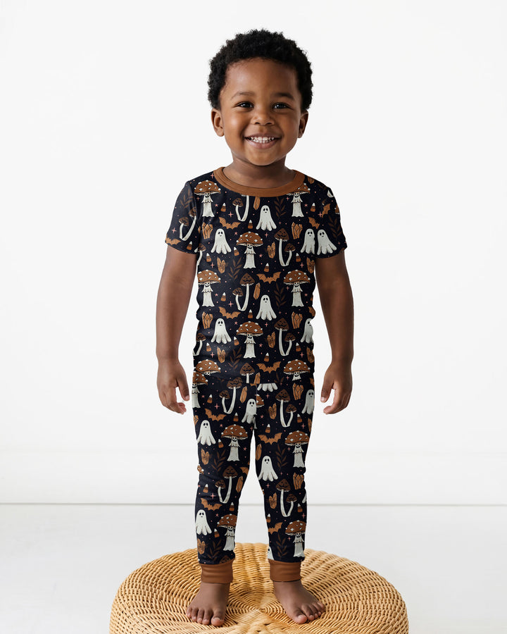Retro Halloween Whimsy Bamboo Two Piece Short Sleeve Pajama Set