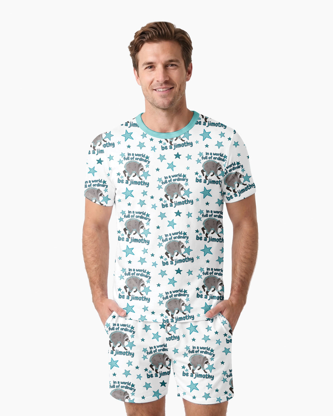 In A World Full Of Ordinary Be A Jimothy Bamboo Men Short Sleeve Short Pajama Set