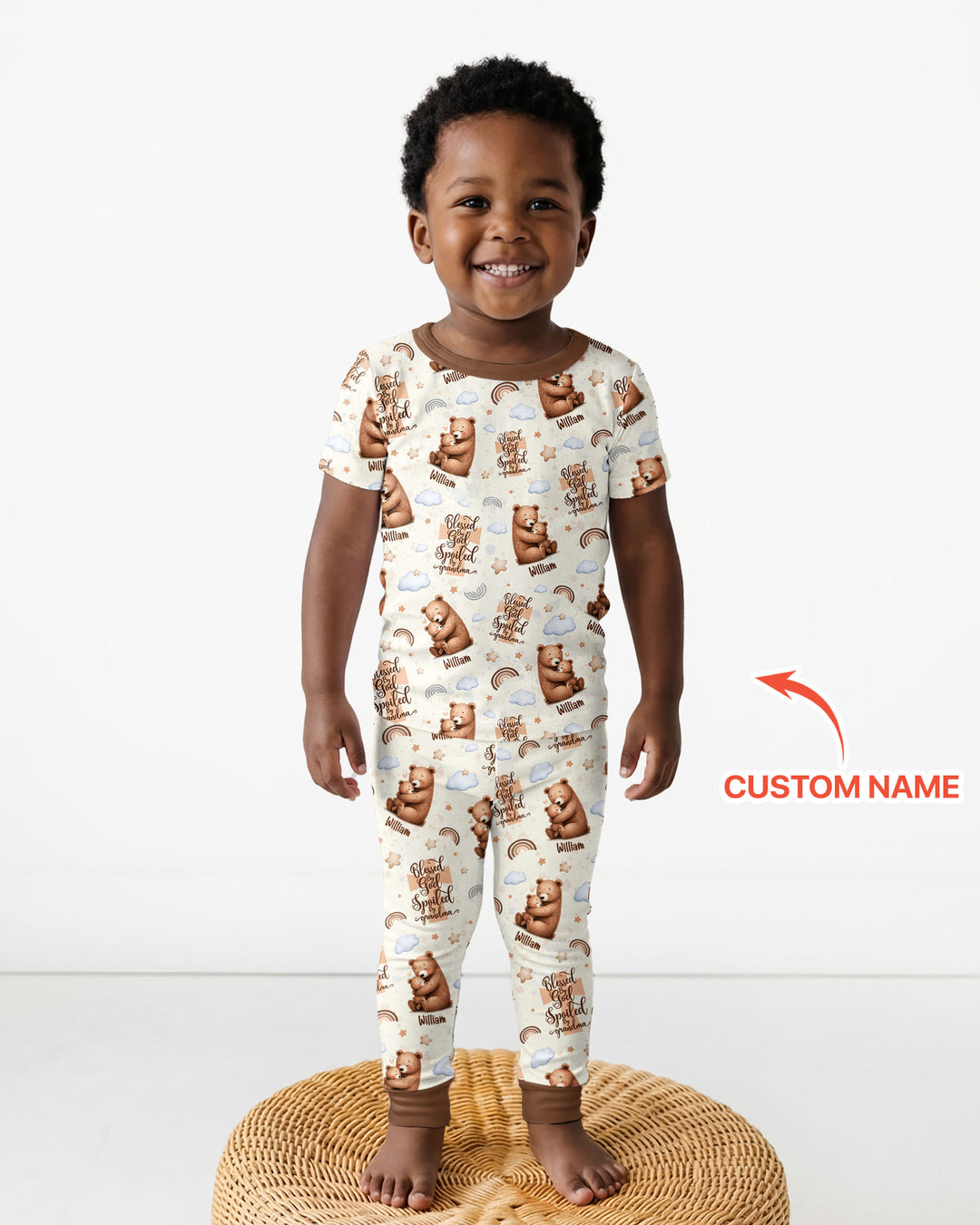 CUSTOM Template Bamboo Two Piece Short Sleeve Pyjamas Set