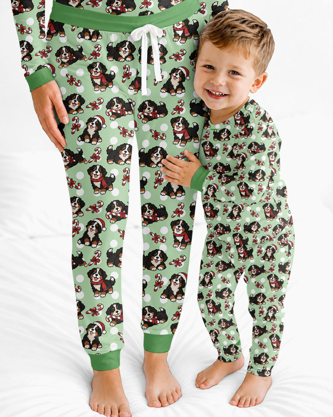Holiday Bernese Mountain Christmas Dog Bamboo Women Pajama Set