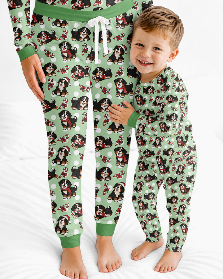 Holiday Bernese Mountain Christmas Dog Bamboo Women Pajama Set