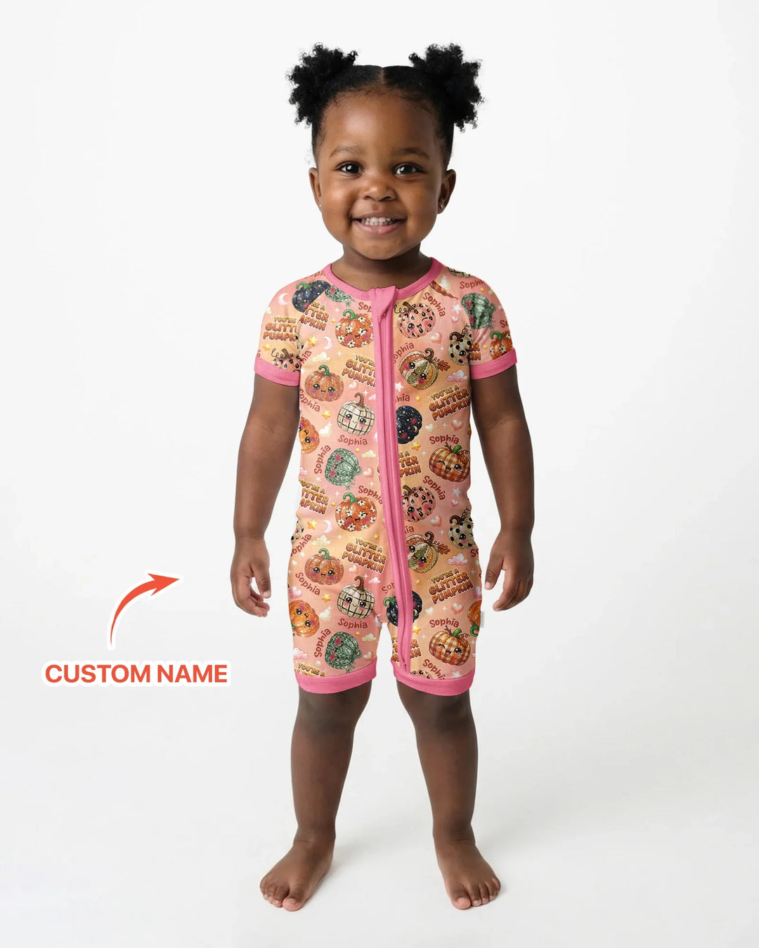 Custom Name You're A Glitter Pumpkin Bamboo Shorty Zippy