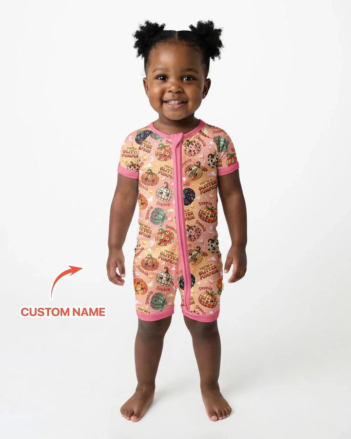 Custom Name You're A Glitter Pumpkin Bamboo Shorty Zippy