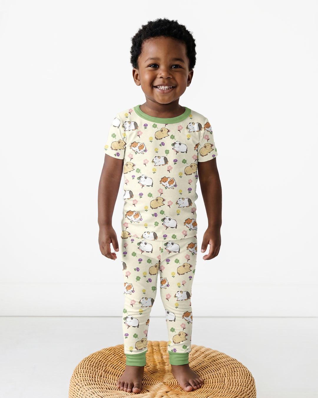 Guinea Pig Garden Bamboo Two Piece Short Sleeve Pajama Set
