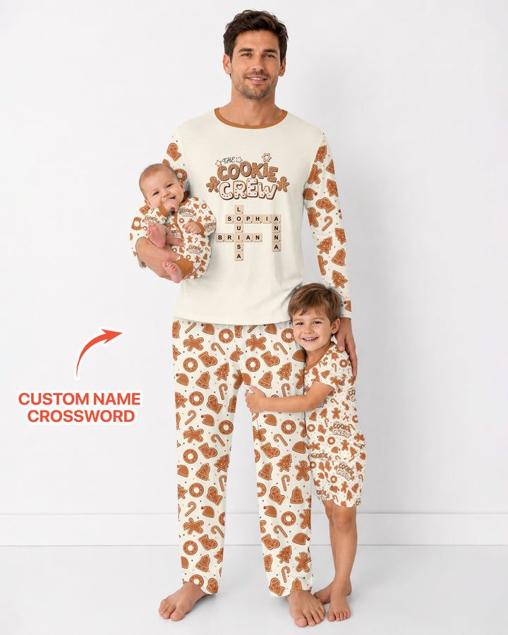 Custom Crossword Cookie Crew Bamboo Men's Pajama Set