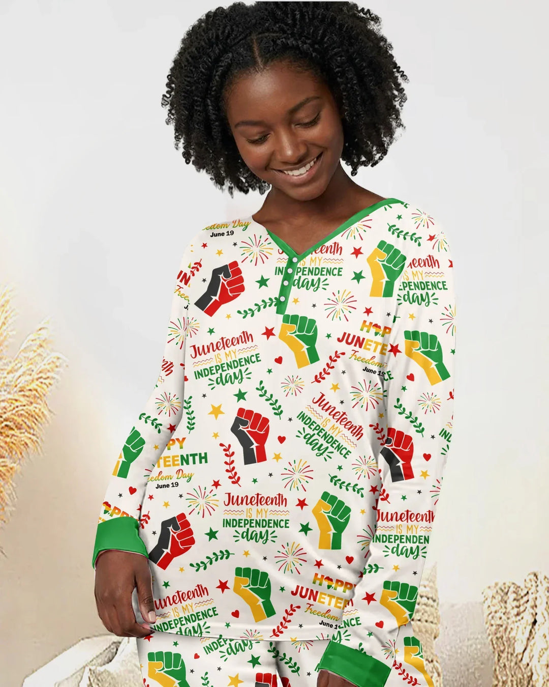 Happy Juneteenth Freedom Day Bamboo Women Pajama Set