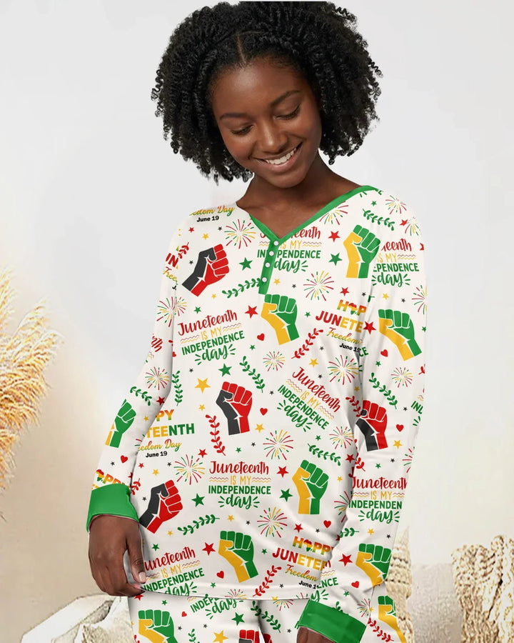 Happy Juneteenth Freedom Day Bamboo Women Pajama Set