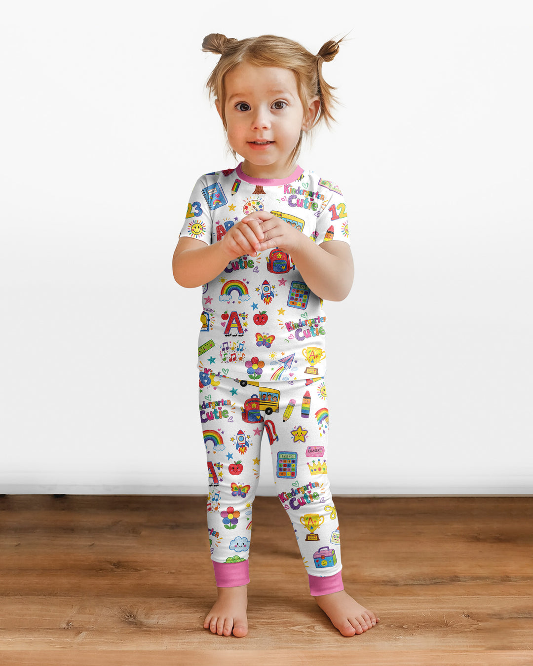 Kindergarten Cutie Bamboo Two Piece Short Sleeve Pajama Set