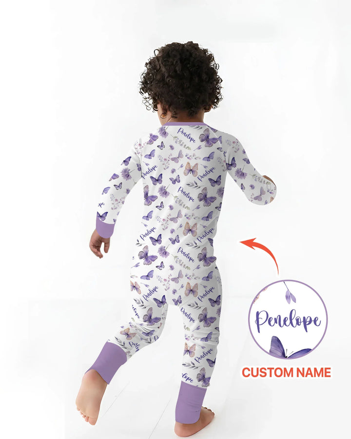 Custom Name Lilac Bloom Bamboo Convertible Zippy