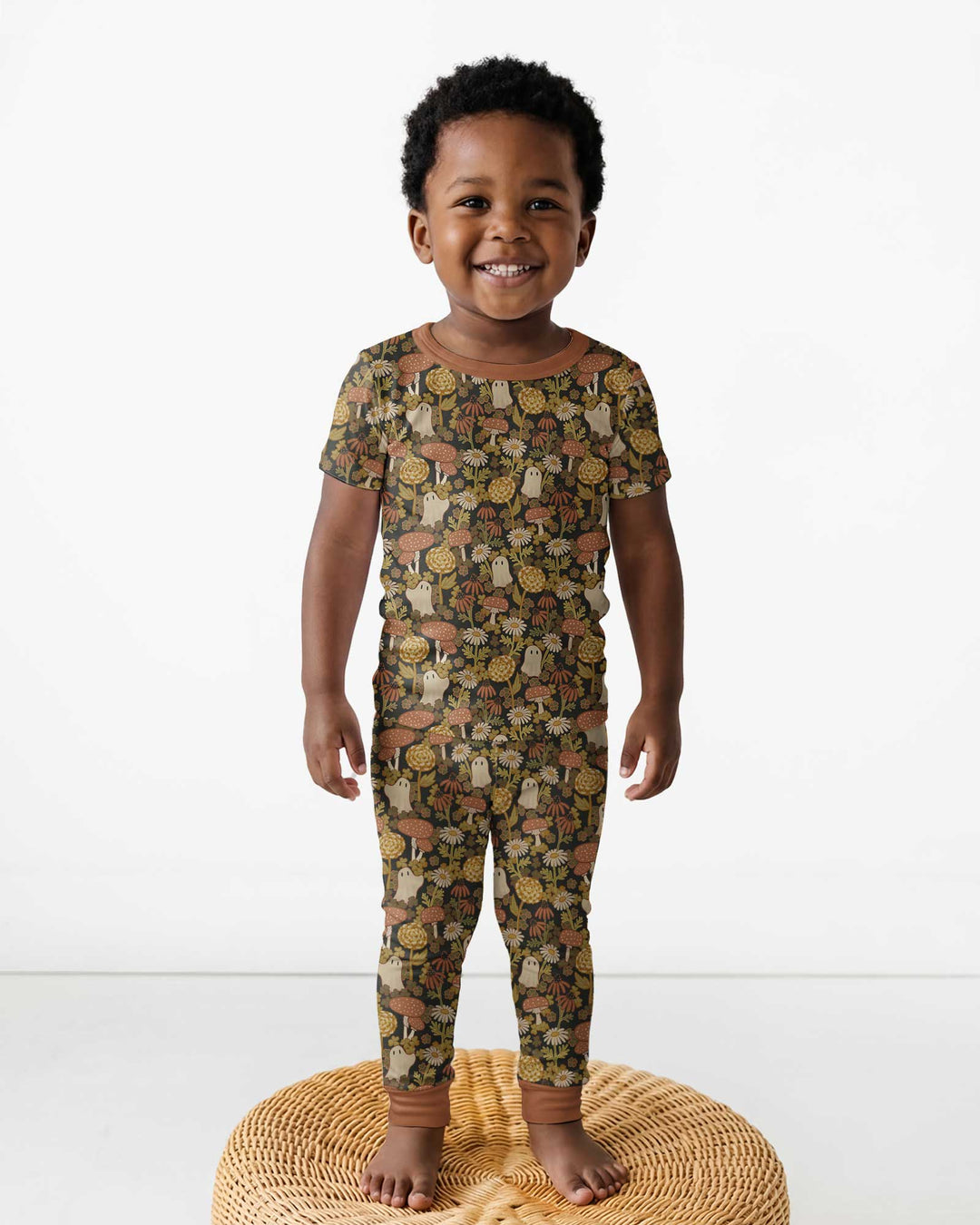 Ghost Garden Dark Autumn Bamboo Two Piece Short Sleeve Pajama Set