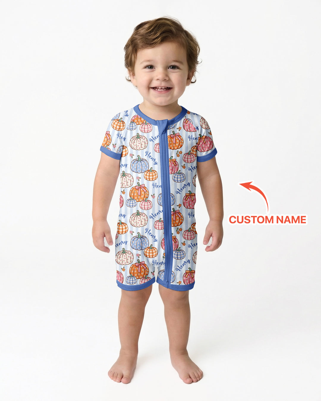 Custom Name Pumpkin Patch Bamboo Shorty Zippy