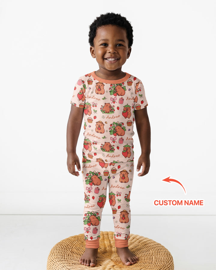 CUSTOM Template Bamboo Two Piece Short Sleeve Pyjamas Set