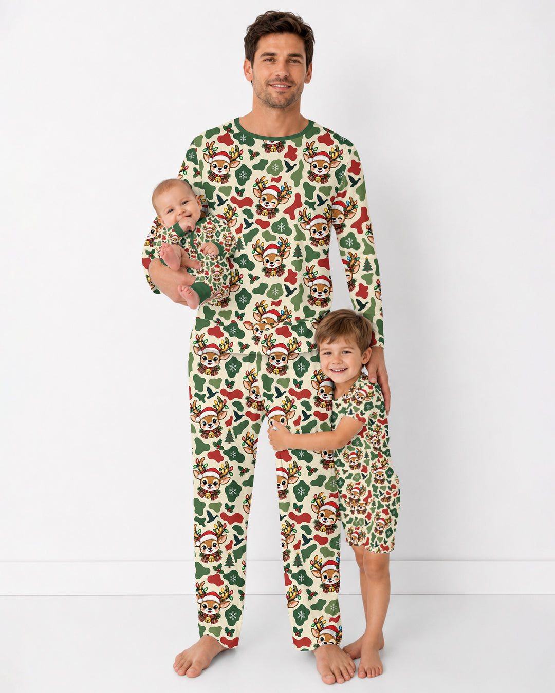 Christmas Deer Hunting Camo Bamboo Men's Pajama Set