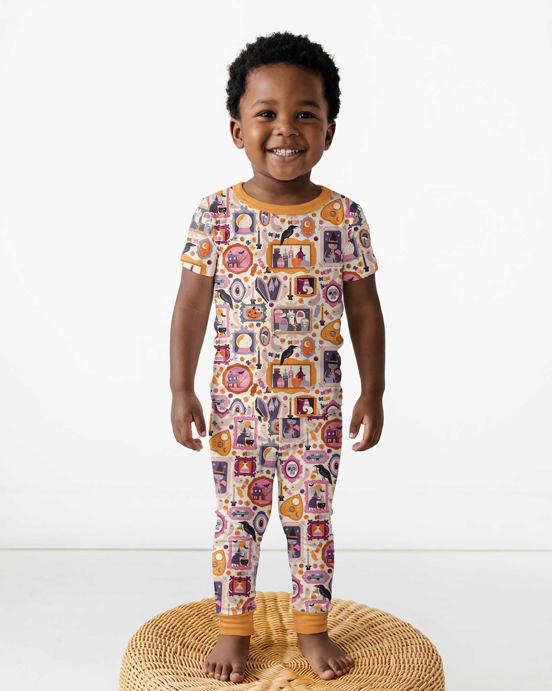 Spooky Portraits Bamboo Two Piece Short Sleeve Pajama Set