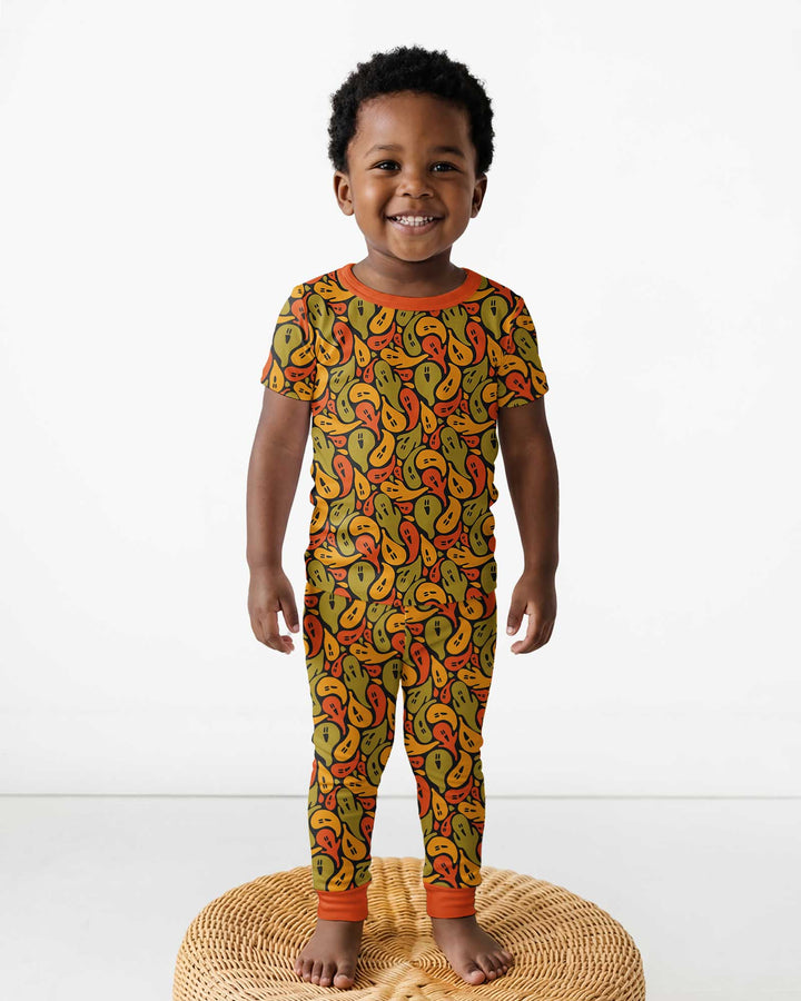 Retro Haunts & Happy Boos Bamboo Two Piece Short Sleeve Pajama Set