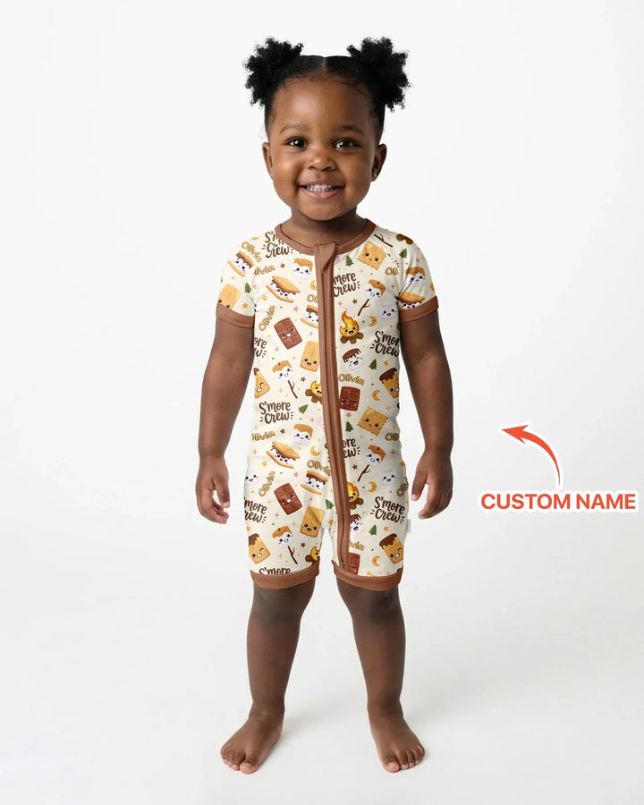 Custom Name Kawaii S'more Crew Family Matching Bamboo Shorty Zippy