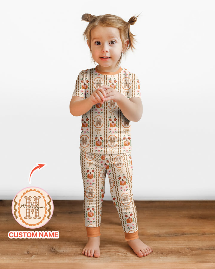 CUSTOM Template Bamboo Two Piece Short Sleeve Pyjamas Set