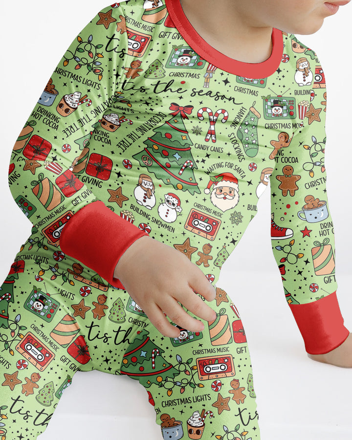 Christmas lights Bamboo Two Piece Long Sleeve Pajama Set