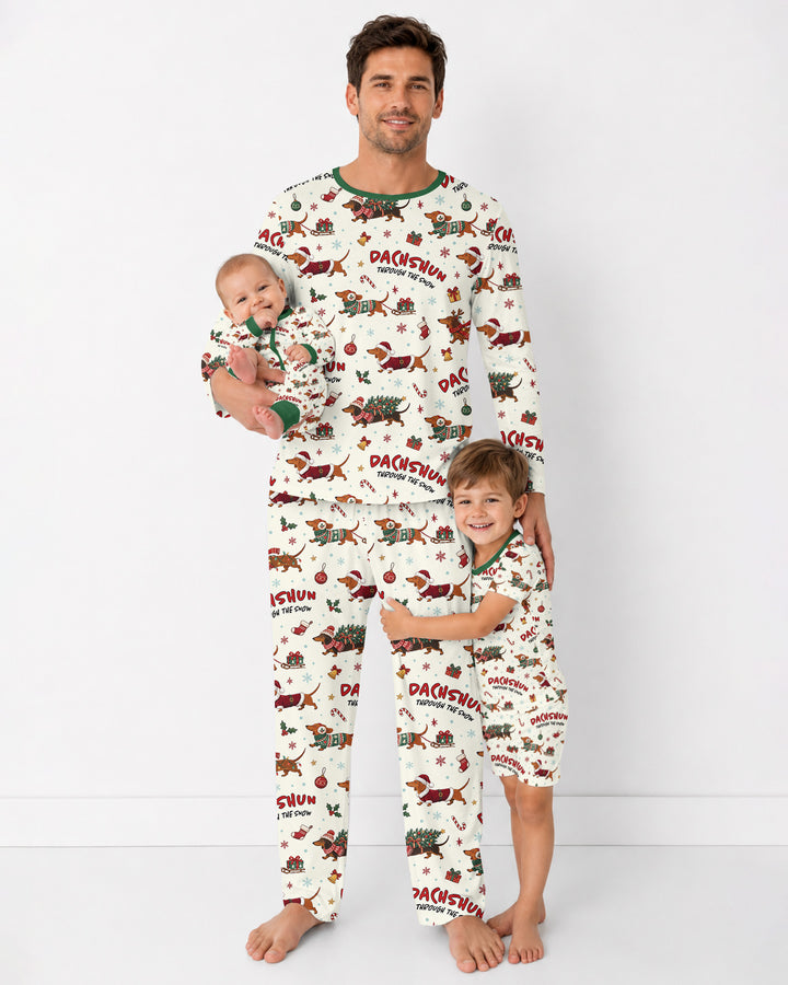 Dachshund Through The Snow Bamboo Men's Pajama Set