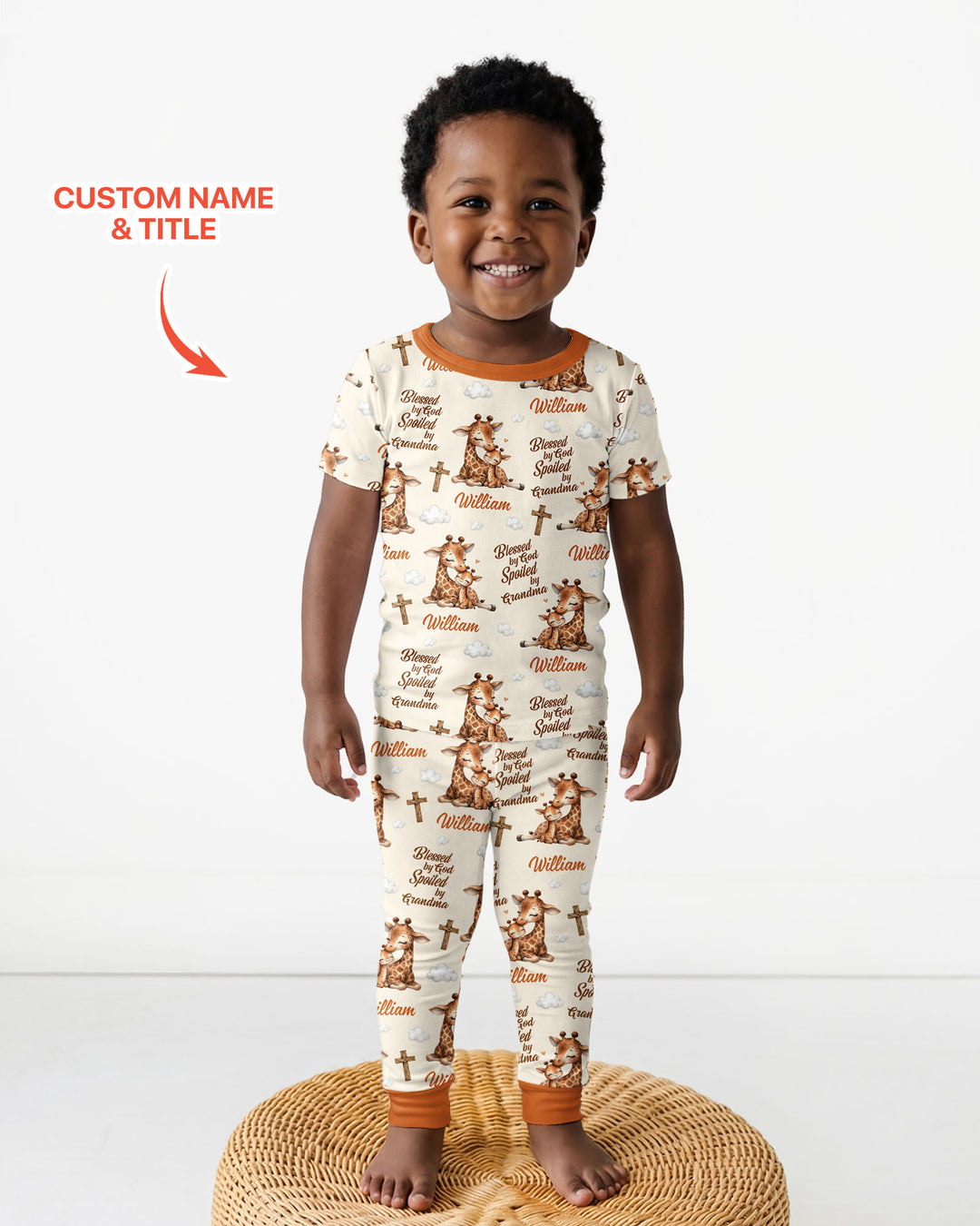 CUSTOM Template Bamboo Two Piece Short Sleeve Pyjamas Set