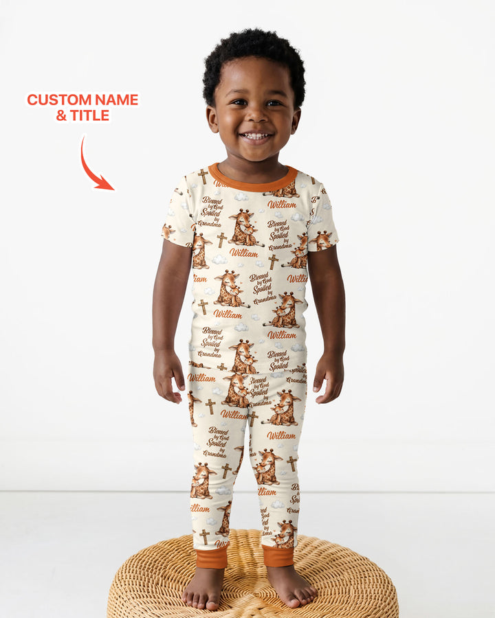CUSTOM Template Bamboo Two Piece Short Sleeve Pyjamas Set